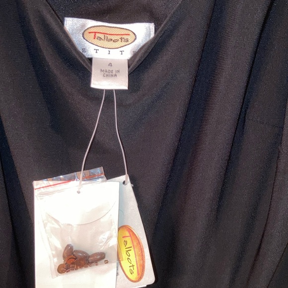 NWT Talbots Beaded Drop-Waist Pleated Dress, size 4 Petite - Picture 3 of 4